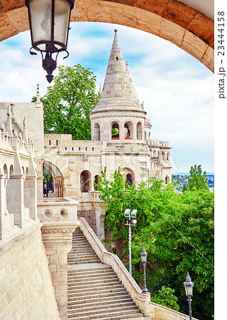View on the Old Fishermen Bastion in Budapest View on the Old Fishermen Bastion in Budapest 23444158