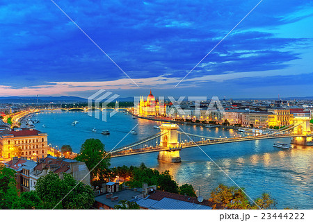 Szechenyi Chain Bridge and Parliament Szechenyi Chain Bridge and Parliament 23444222