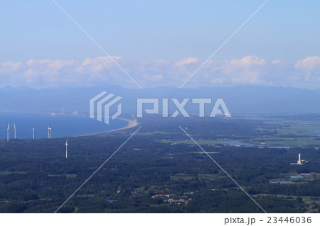 寒風山からの眺望 男鹿市 大潟村 三種町 能代市 寄り 23446036