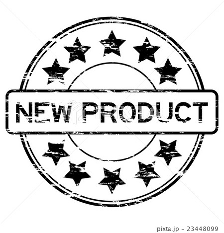 Grunge black wording "new product" rubber stamp 23448099
