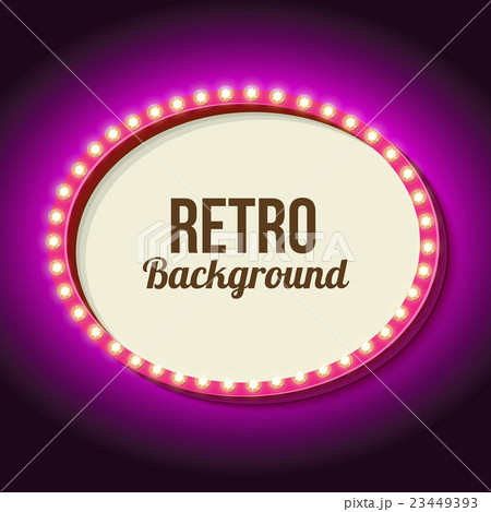 Retro frame circle with neon lights Retro frame circle with neon lights 23449393