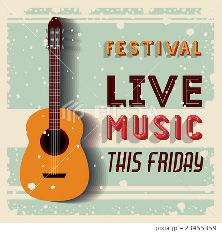 retro music festival poster  isolated icon design 23455359