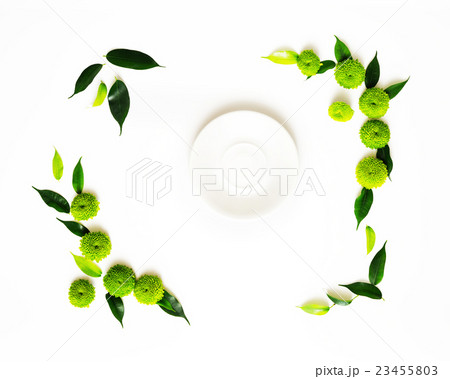 Plate with decoration of chrysanthemum flowers. Plate with decoration of chrysanthemum flowers. 23455803