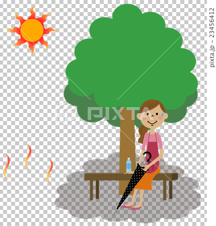 A woman taking measures against heat stroke 23456412