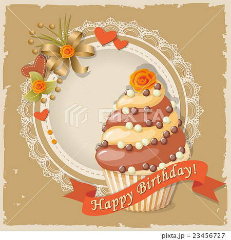 birthday card with cake and ribbon 23456727