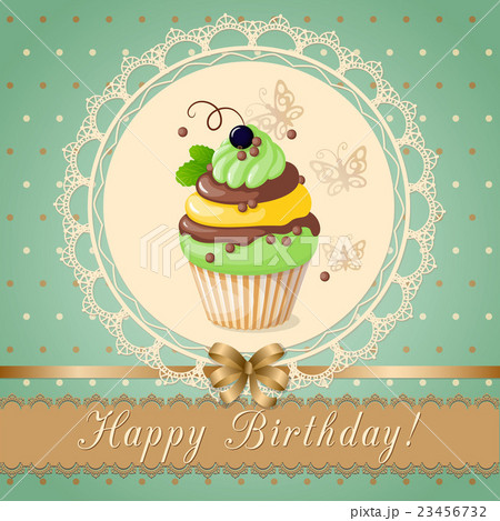 birthday card with cake currant and ribbon 23456732