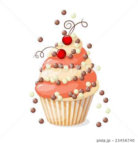isolated cupcake with red currant 23456740
