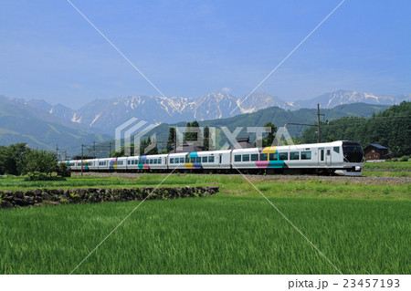 大糸線　白馬の夏 23457193