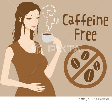 デカフェコーヒーを飲む妊婦 23458656
