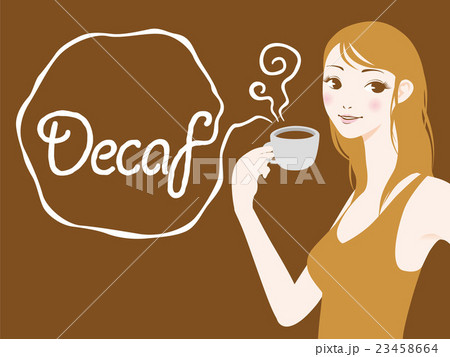 デカフェコーヒーを飲む女性 23458664