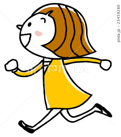 女の子 走るのイラスト素材