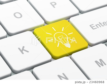 Business concept: Light Bulb on computer keyboard Business concept: Light Bulb on computer keyboard 23460968