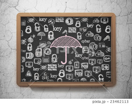 Security concept: Umbrella on School board Security concept: Umbrella on School board 23462113