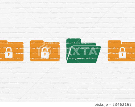 Safety concept: folder icon on wall background 23462165