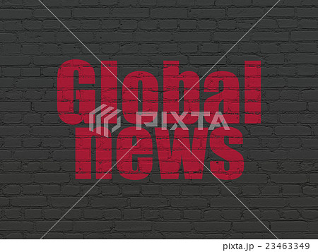 News concept: Global News on wall background 23463349