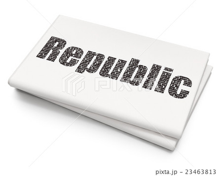Political concept: Republic on Blank Newspaper Political concept: Republic on Blank Newspaper 23463813