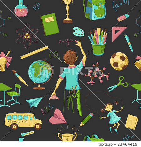 Colored Seamless pattern school Colored Seamless pattern school 23464419