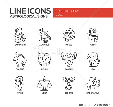 Zodiac signs icons set Zodiac signs icons set 23464667