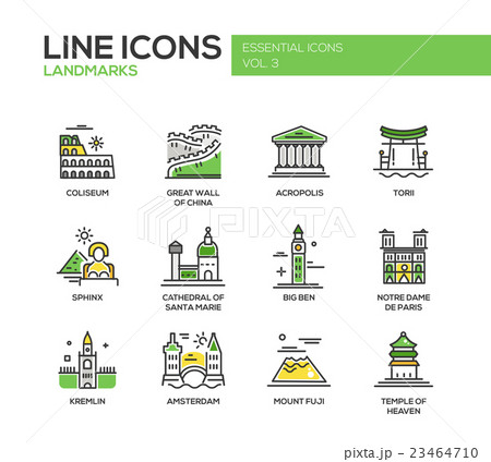 World landmarks icons set World landmarks icons set 23464710