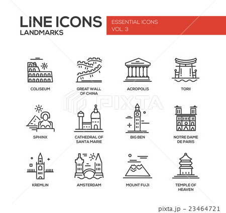 World landmarks icons set World landmarks icons set 23464721