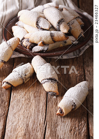 Freshly baked crescent with poppy stuffing 23466327