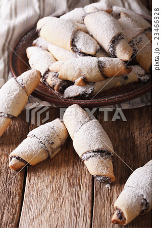 crescent rolls with poppy stuffing close-up crescent rolls with poppy stuffing close-up 23466328