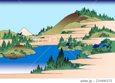 北斎の冨嶽三六景相州箱根湖水図 23466375