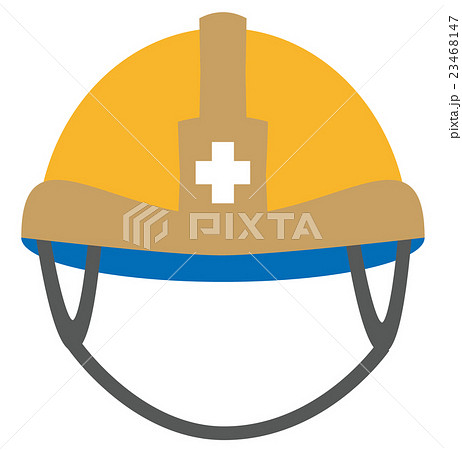 イラスト素材 ヘルメット 作業現場 安全 防災 フラットデザイン ベクターのイラスト素材