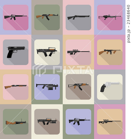modern weapon firearms flat icons vector 23468640