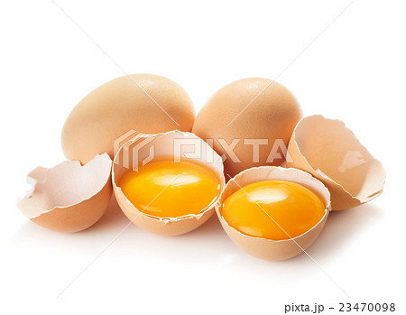 Broken chicken eggs and Yolk Broken chicken eggs and Yolk 23470098