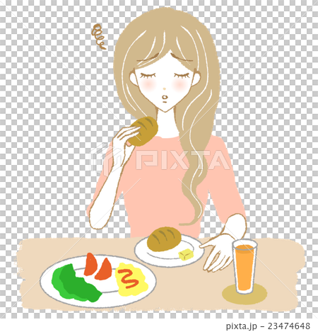 食欲不振の女性（パン） 23474648