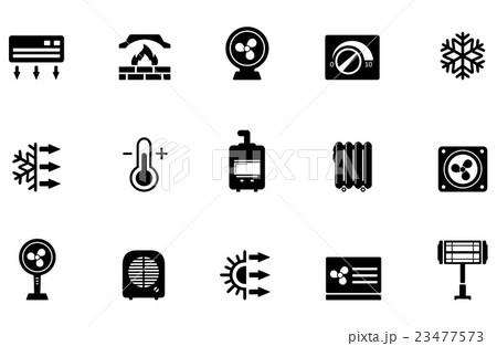 air conditioning, fan and heater icons 23477573