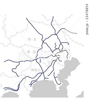 首都圏の地図 高速道路入 のイラスト素材