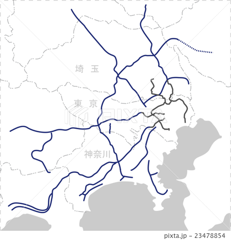 首都圏の地図 高速道路入 のイラスト素材