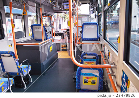 路線バスの車内の写真素材