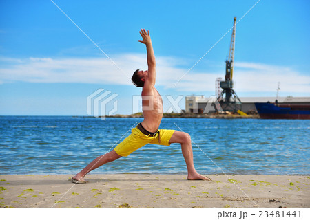 caucasian man acts yoga 23481441