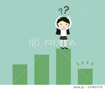 Business woman is confused of the chart going down Business woman is confused of the chart going down 23482476