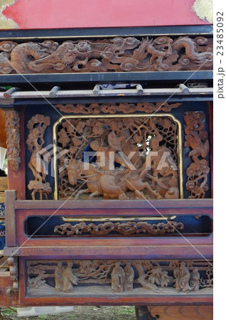 信州　松本の文化財　須々岐水神社の祭り舞台　下金井の舞台の彫刻　長野県宝指定 23485092