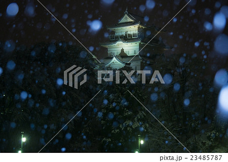 小田原城と雪 23485787
