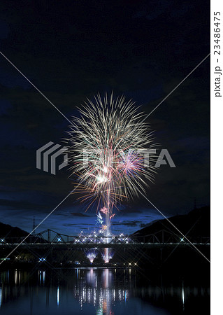 笠置町夏祭り花火大会の写真素材