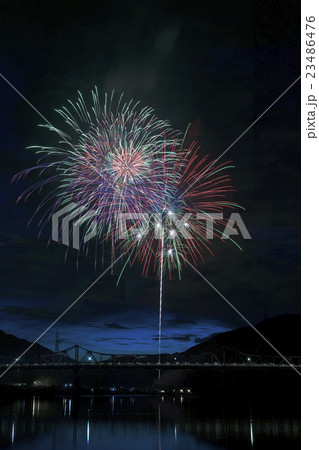 笠置町夏祭り花火大会の写真素材