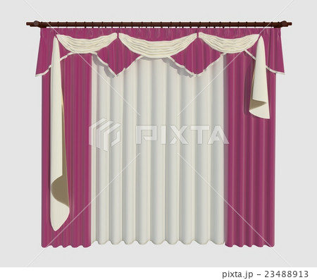 3d Illustration Curtains Isolated On White 3d Illustration Curtains Isolated On White 23488913
