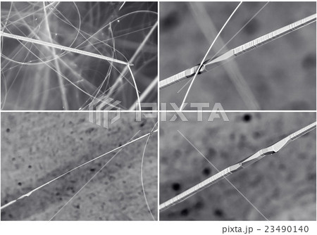 Scientific collage. Crystal in electron microscope Scientific collage. Crystal in electron microscope 23490140
