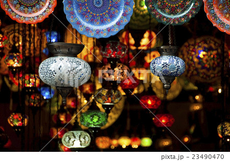 Colorful Arabic lanterns Colorful Arabic lanterns 23490470