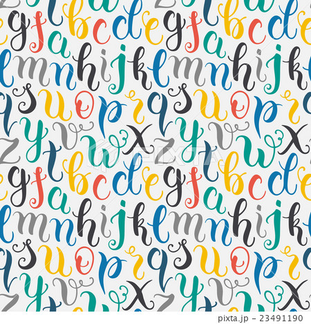 Hand drawn abc letters seamless pattern 23491190