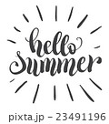 Hello summer hand lettering typography poster 23491196