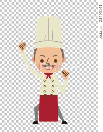 Chef / cook doing a guts pose Chef / cook doing a guts pose 23493141