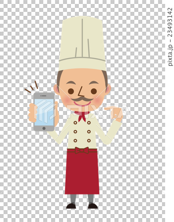 Chef's cock with smartphone Chef's cock with smartphone 23493142