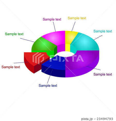 3D Pie Chart Vector Graphics. Pie Graph Element. 23494793