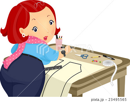 Girl Marking Cloth 23495565